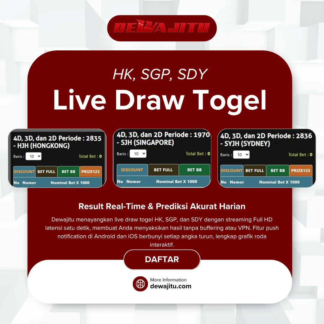 Dewajitu Live Draw Togel HK, SGP, SDY Full HD 1 Detik 🌏 Result Real-Time & Prediksi Akurat Harian